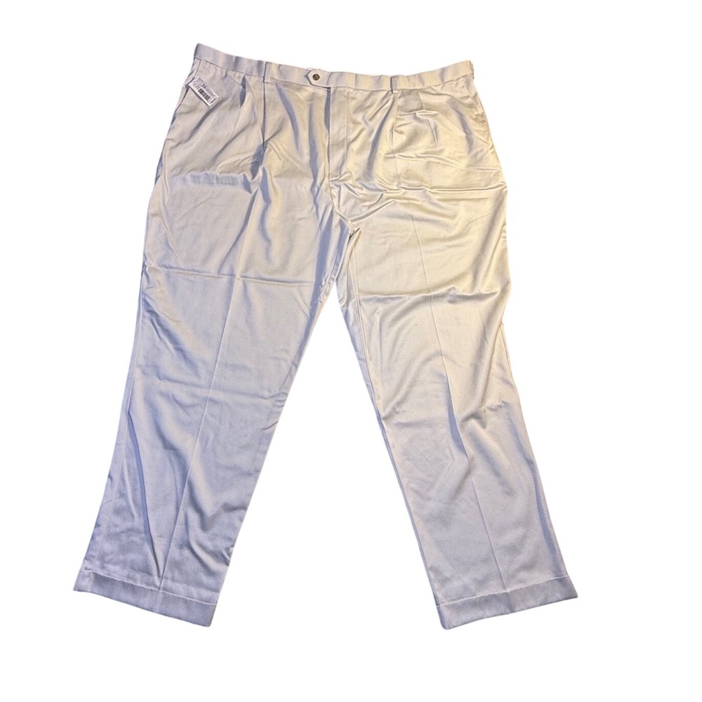 Roundtree & Yorke Travel Smart Twill Pants 54x32 Stone Pleated Big Man New-2105